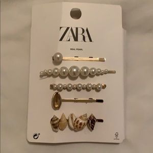 Zara Pearl and Shell Hair Clips